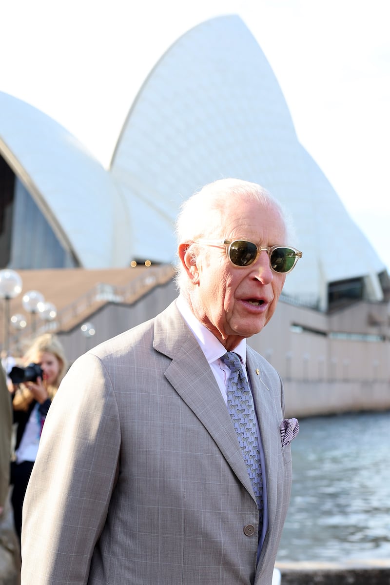 King Charles during a visit to the Sydney Opera House, on day three of the royal visit to Australia and Samoa