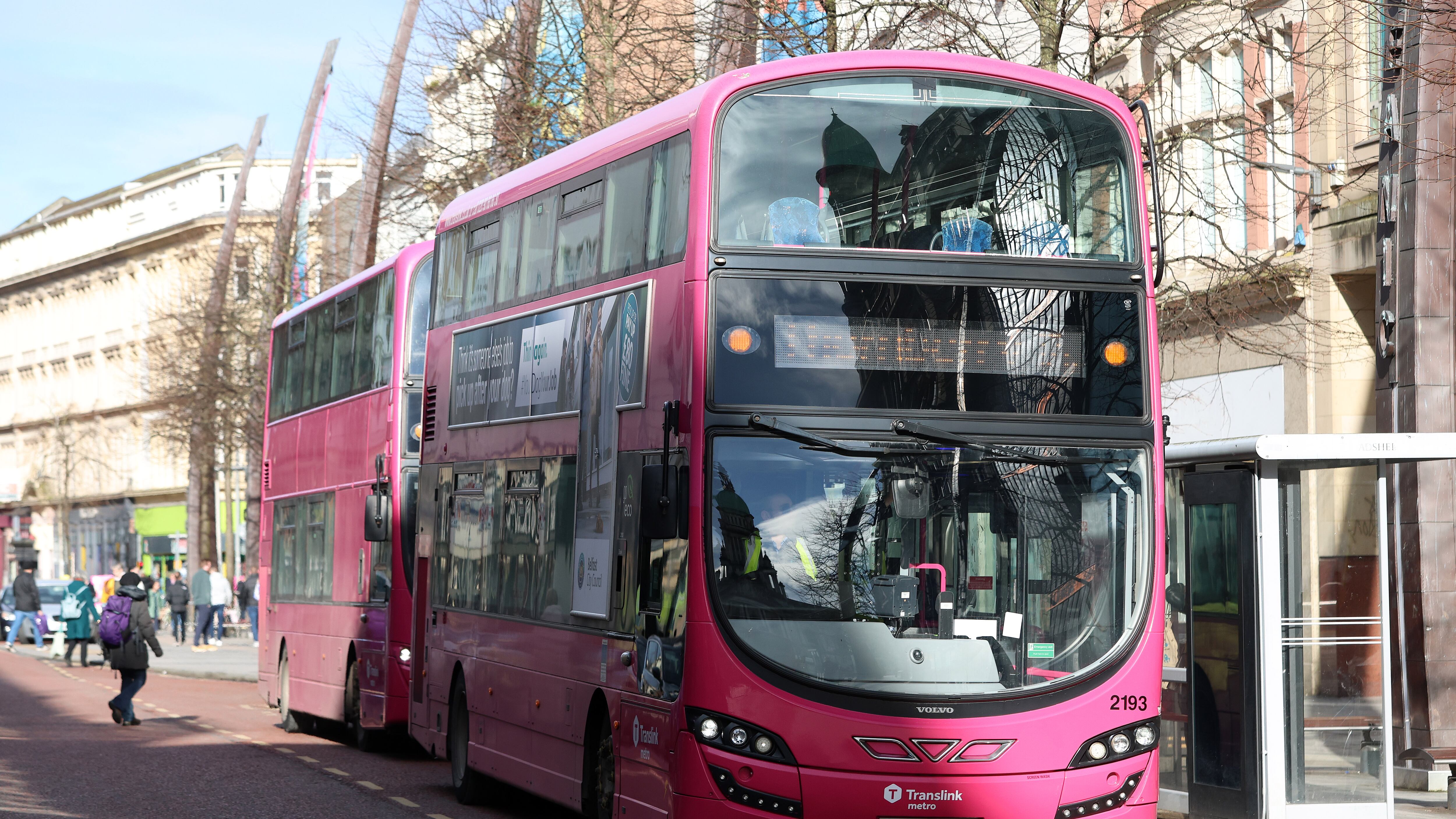 Buses in Belfast as a three-day strike action set to go ahead next week after public transport unions reject 5% offer. PICTURE: MAL MCCANN