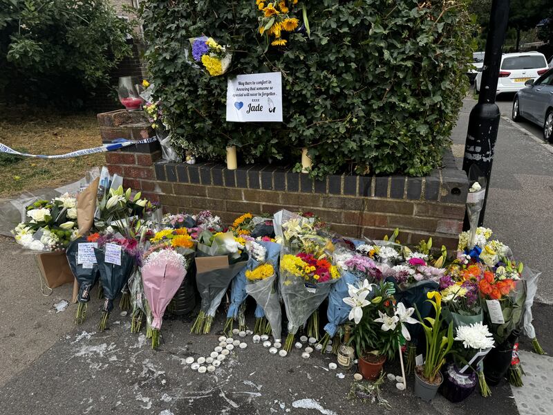 Floral tributes have been left at the scene