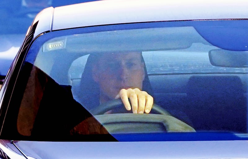 William drives away from The London Clinic