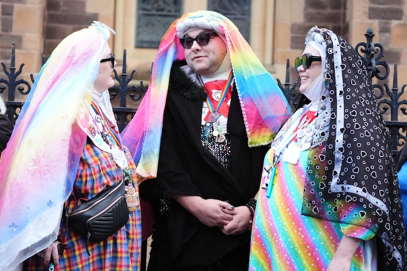 Mourners wore colourful outfits at Godley’s request