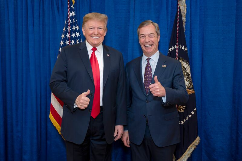 Reform UK leader Nigel Farage with former US president Donald Trump