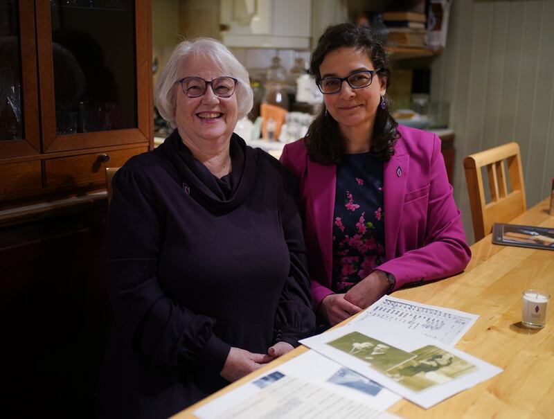 Mrs Salter and Olivia Marks-Woldman, chief executive of the Holocaust Memorial Day Trust