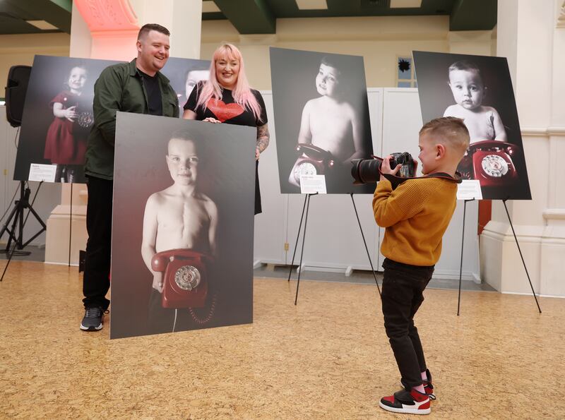 Organ donation campaigner Dáithí Mac Gabhann helps launch the "The Call" photographic exhibition in Belfasts 2 Royal Avenue. PICTURE: MAL MCCANN