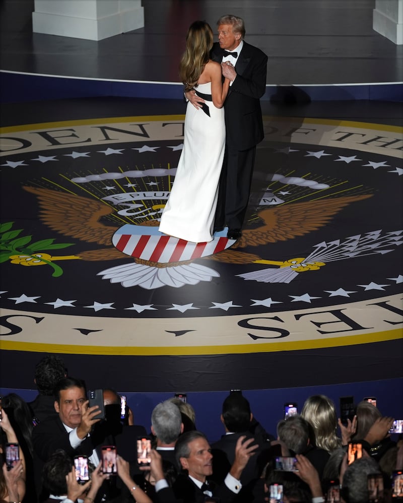 President Donald Trump and first lady Melania Trump dance at the Starlight Ball, part of the 60th Presidential Inauguration (Evan Vucci/AP)