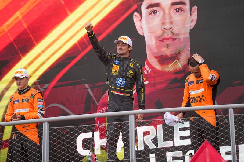 Charles Leclerc edged the McLarens in Monza (Luca Bruno/AP)