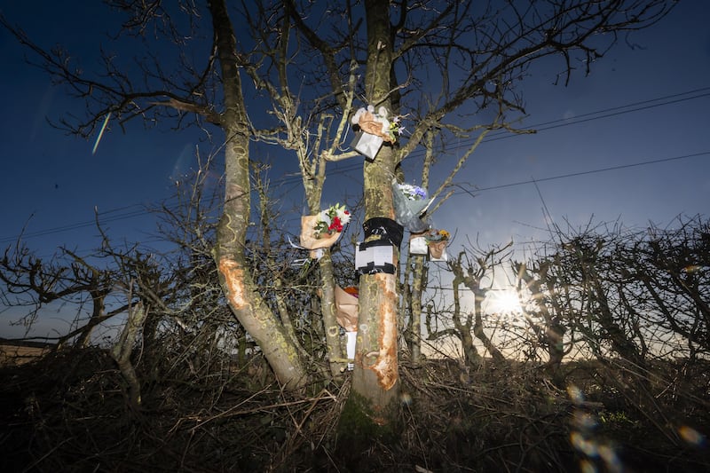 Tributes have been left at the scene of the crash