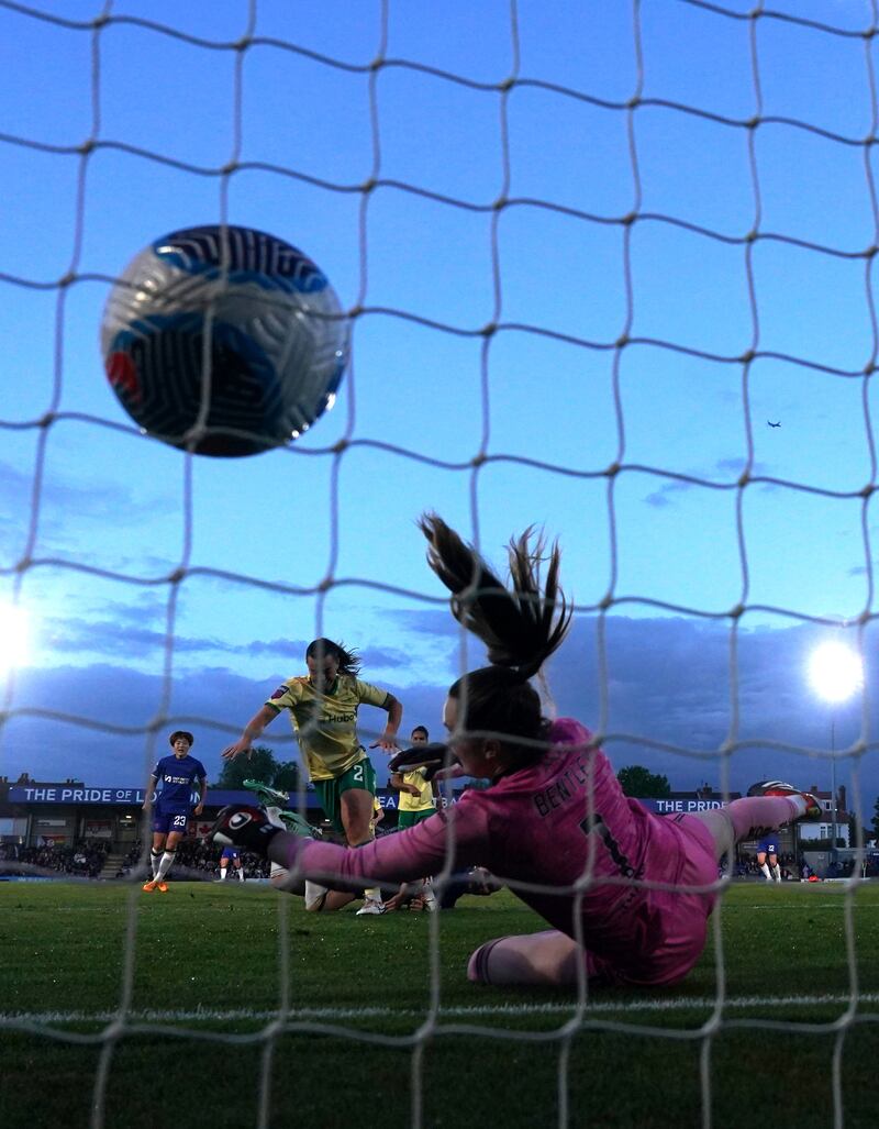 Chelsea’s Aggie Beever-Jones scored their eighth against Bristol City