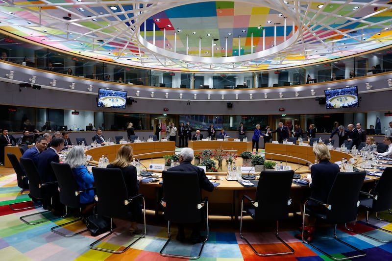 European Union leaders at the summit in Brussels (Omar Havana/AP)