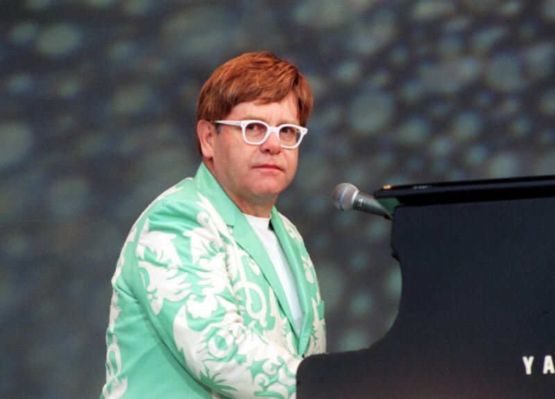 Sir Elton John performing on stage at the Route of Kings concert in Hyde Park (PA)