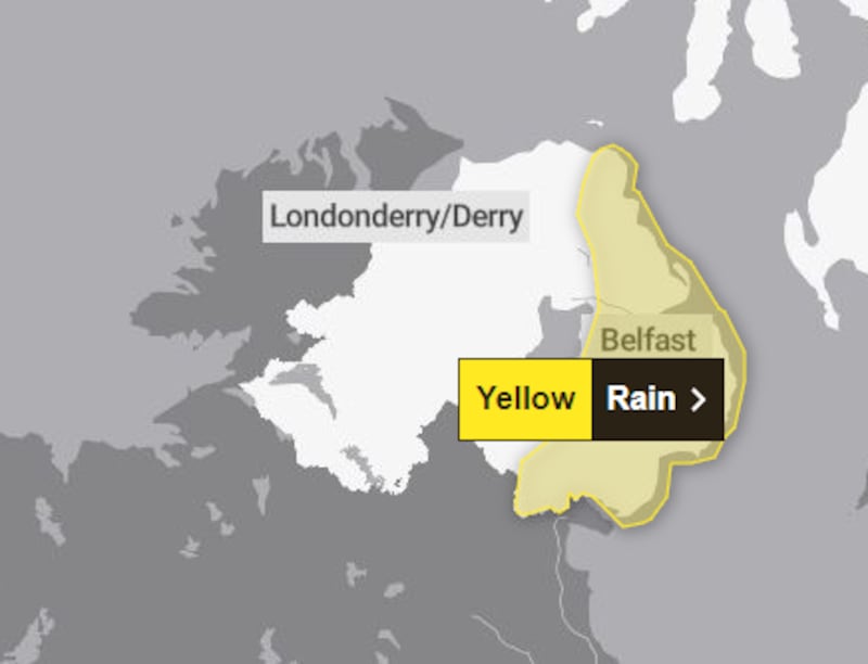 Eastern counties will see the largest rainfall amounts