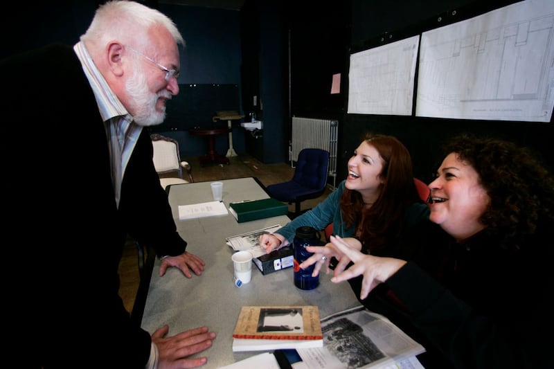 Writer and director Frank Galati, left, rehearses with actresses Cindy Gold, right, and Christine Mild on January 18 2006 in Chicago