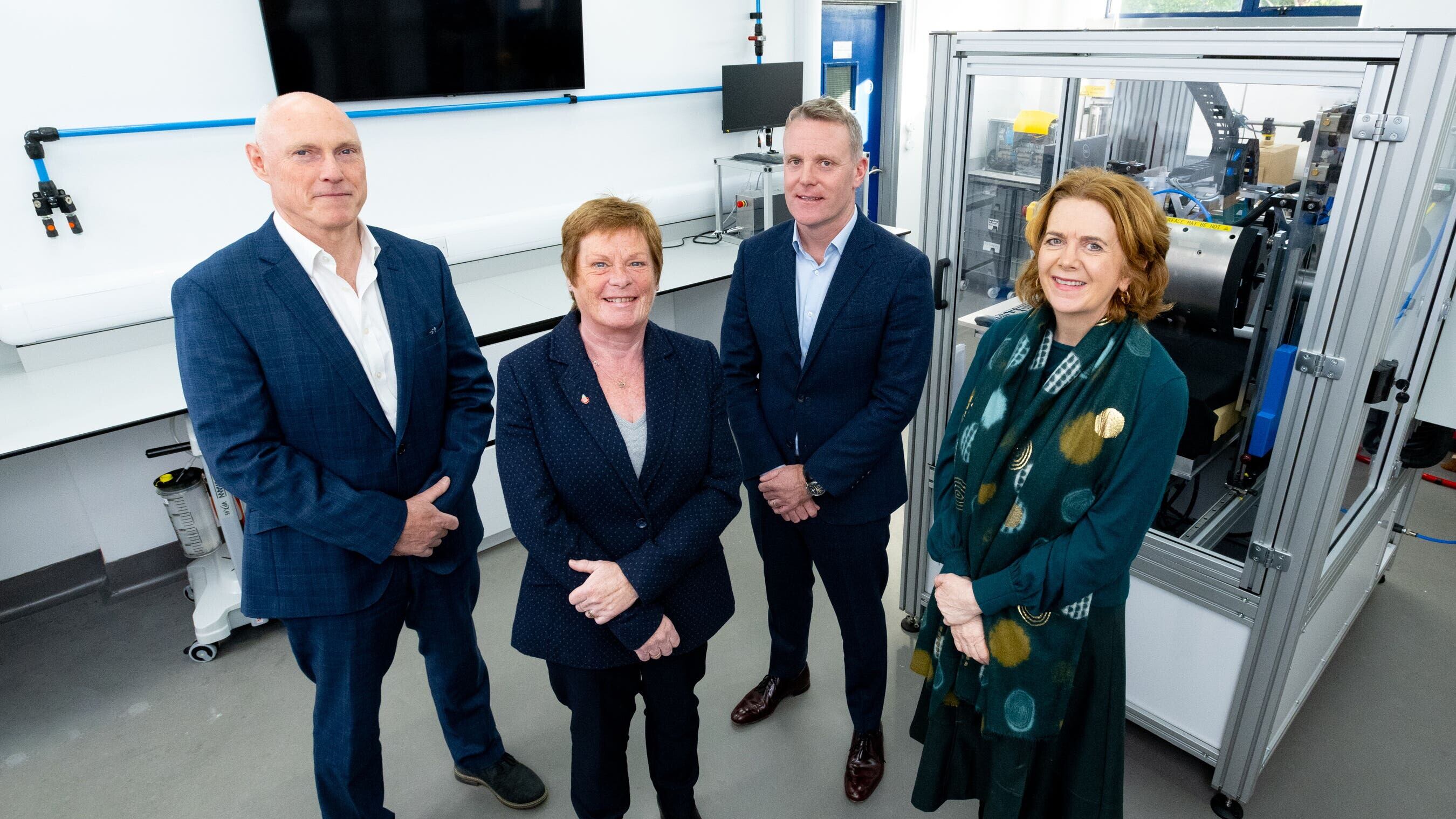Dr Martin Crawford, Eakin Healthcare, Dr Vicky Kell, Invest Northern Ireland, Padraic Dempsey, Eakin, Mary McAllister, Eakin (Parkway Photography/PA)