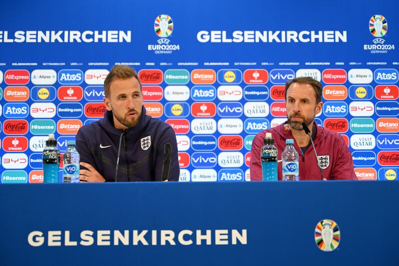 Harry Kane and Gareth Southgate faced the press