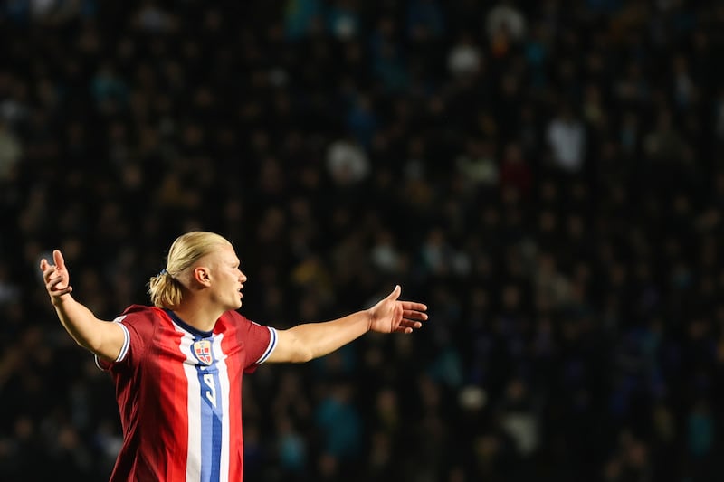 Erling Haaland and Norway were held to a 0-0 draw with Kazakhstan (Alikhan Sariyev/AP)