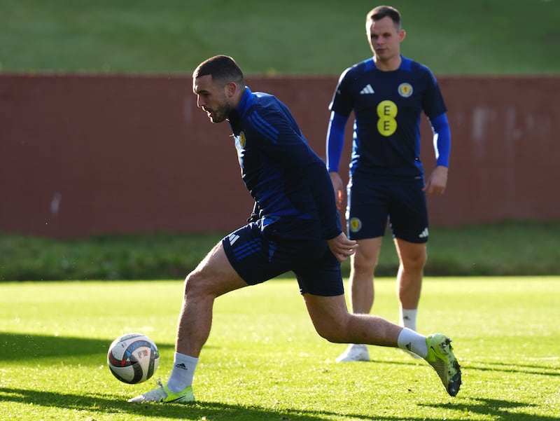 Scotland’s John McGinn during a training session at Lesser Hampden