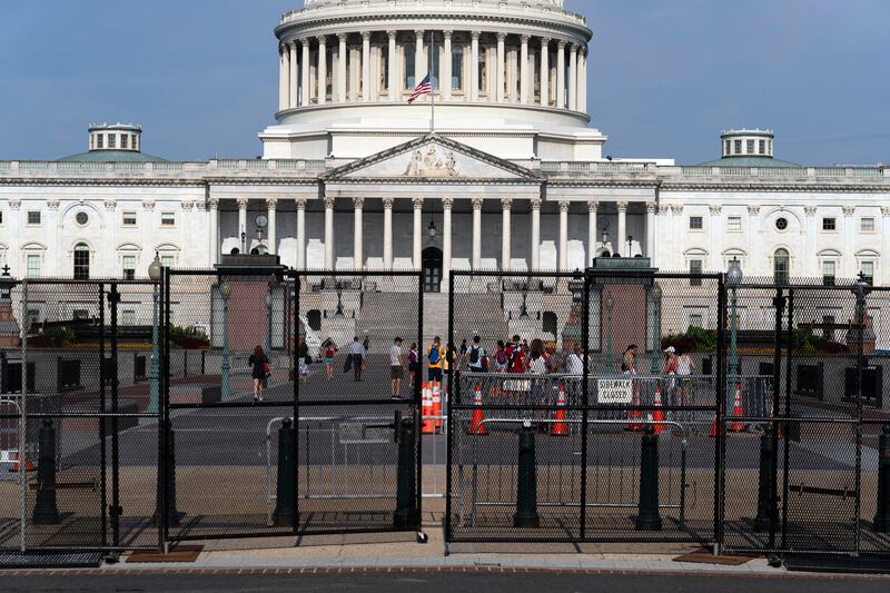 The US Capitol behind a security fence before Israel’s prime minister visits (Jose Luis Magana/AP)