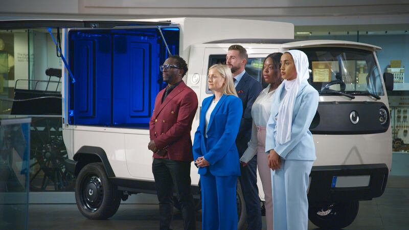 The Apprentice s18,21-03-2024,8,(Back row L-R) Phil, Foluso, Noor(Front row L-R) Tre, Rachel ,Team Supream at task briefing ,FreemantleMedia Ltd,Screengrab