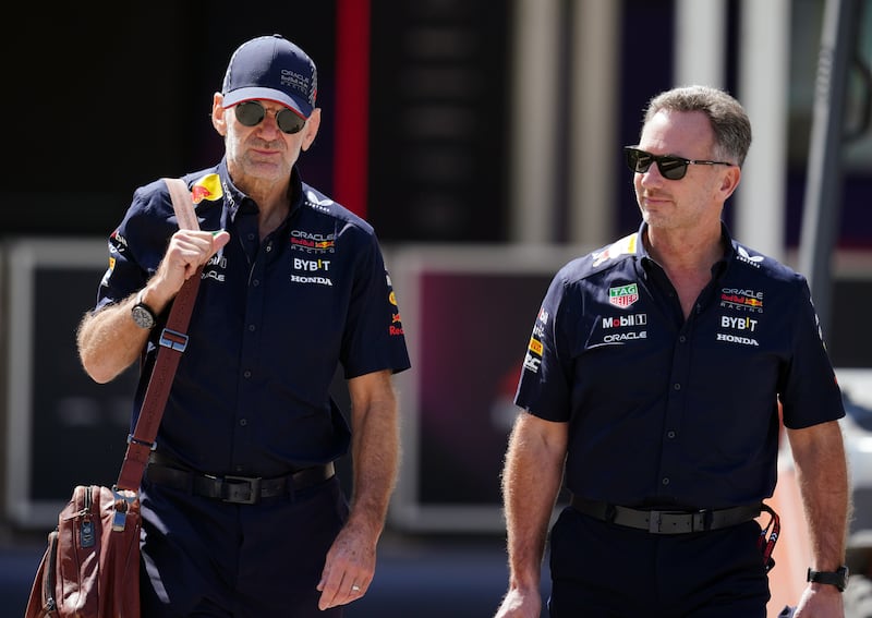 Adrian Newey (left) informed Christian Horner he was leaving Red Bull earlier this year