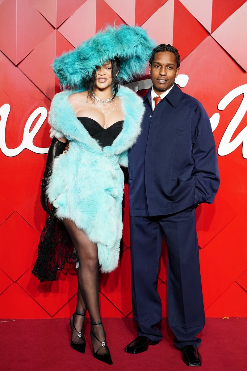 Rihanna and ASAP Rocky attend the Fashion Awards in 2024