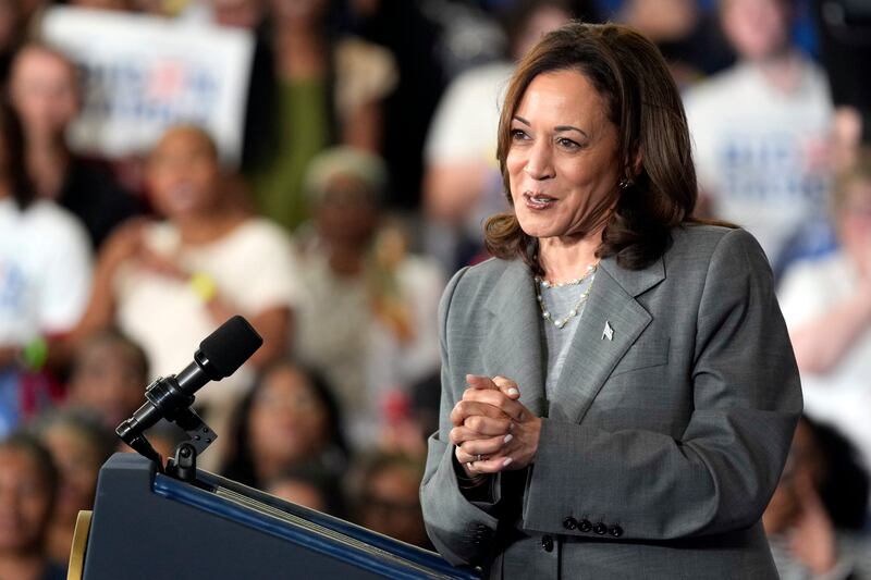 The poll shows that six in 10 Democrats think that Vice President Kamala Harris would make a good president (AP Photo/Chuck Burton)