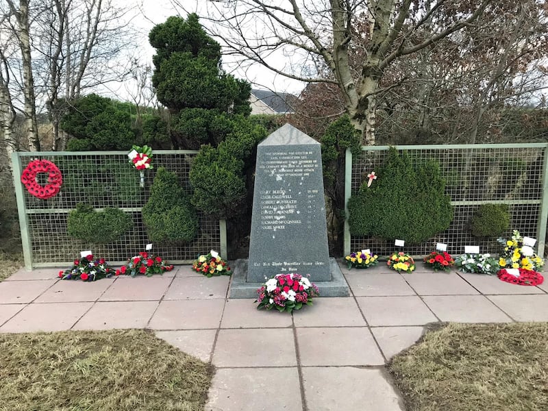 A memorial to the victims of the Teebane bombing