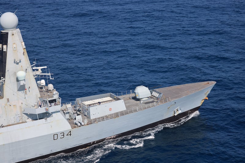 HMS Diamond patrols in the Red Sea