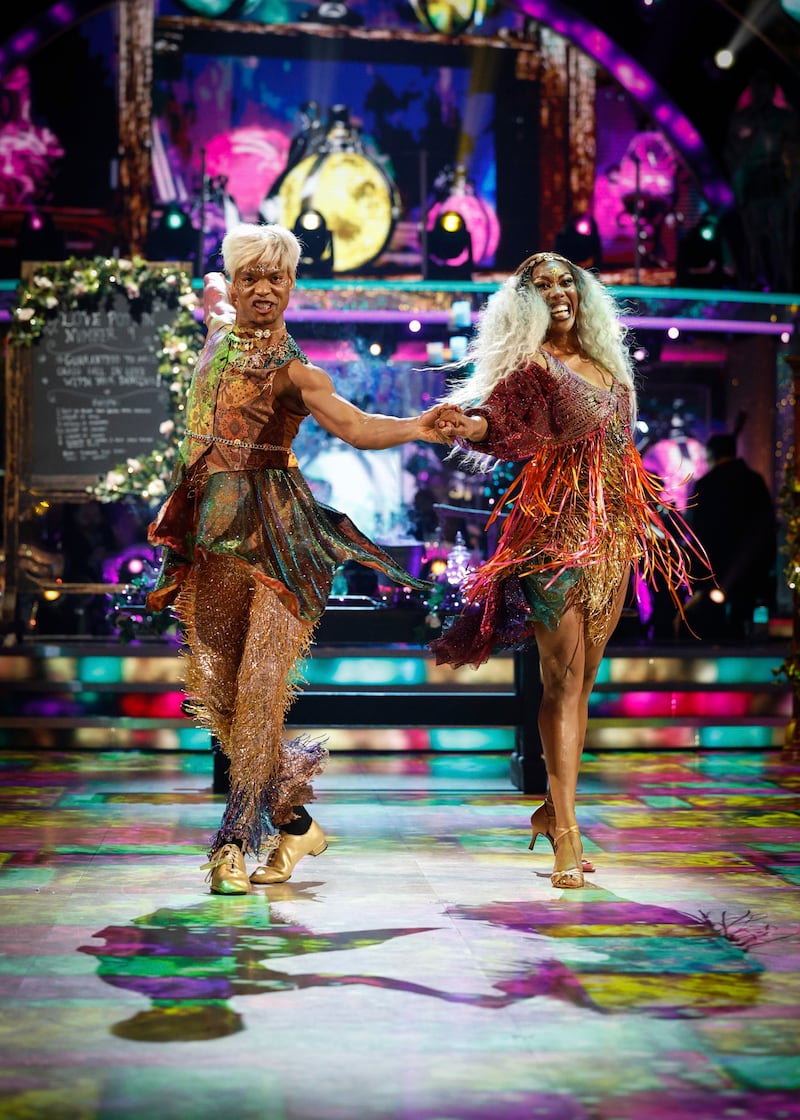 Montell Douglas and Johannes Radebe performing on Strictly