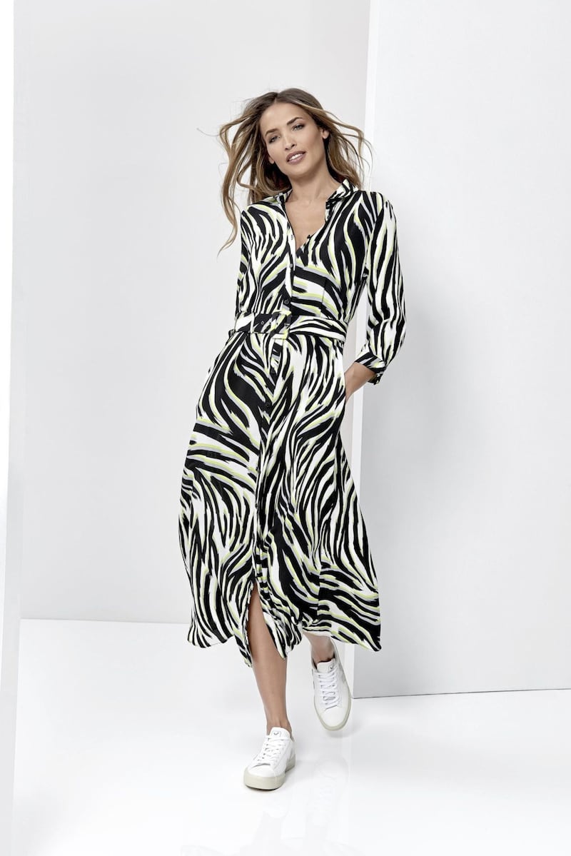 Sonder Studio Sienna Zebra Print Midaxi Dress, &pound;59 (shoes, stylist&rsquo;s own)