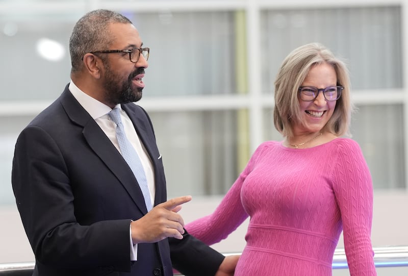 James Cleverly with wife Susie after appearing on the Sunday Morning With Trevor Phillips show