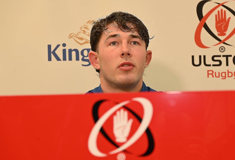 Pacemaker Press 13-02-2024: PRE-MATCH MEDIA BRIEFING.
Tuesday 13 February, 3.30pm | Media Suite at Kingspan Stadium
 
Ulster Rugbys David McCann Back Row pictured during a Pre-Match briefing on the upcoming BKT United Rugby Championship Round 10 fixture against Ospreys at Swansea.com Stadium.
Picture By: Arthur Allison/Pacemaker Press.