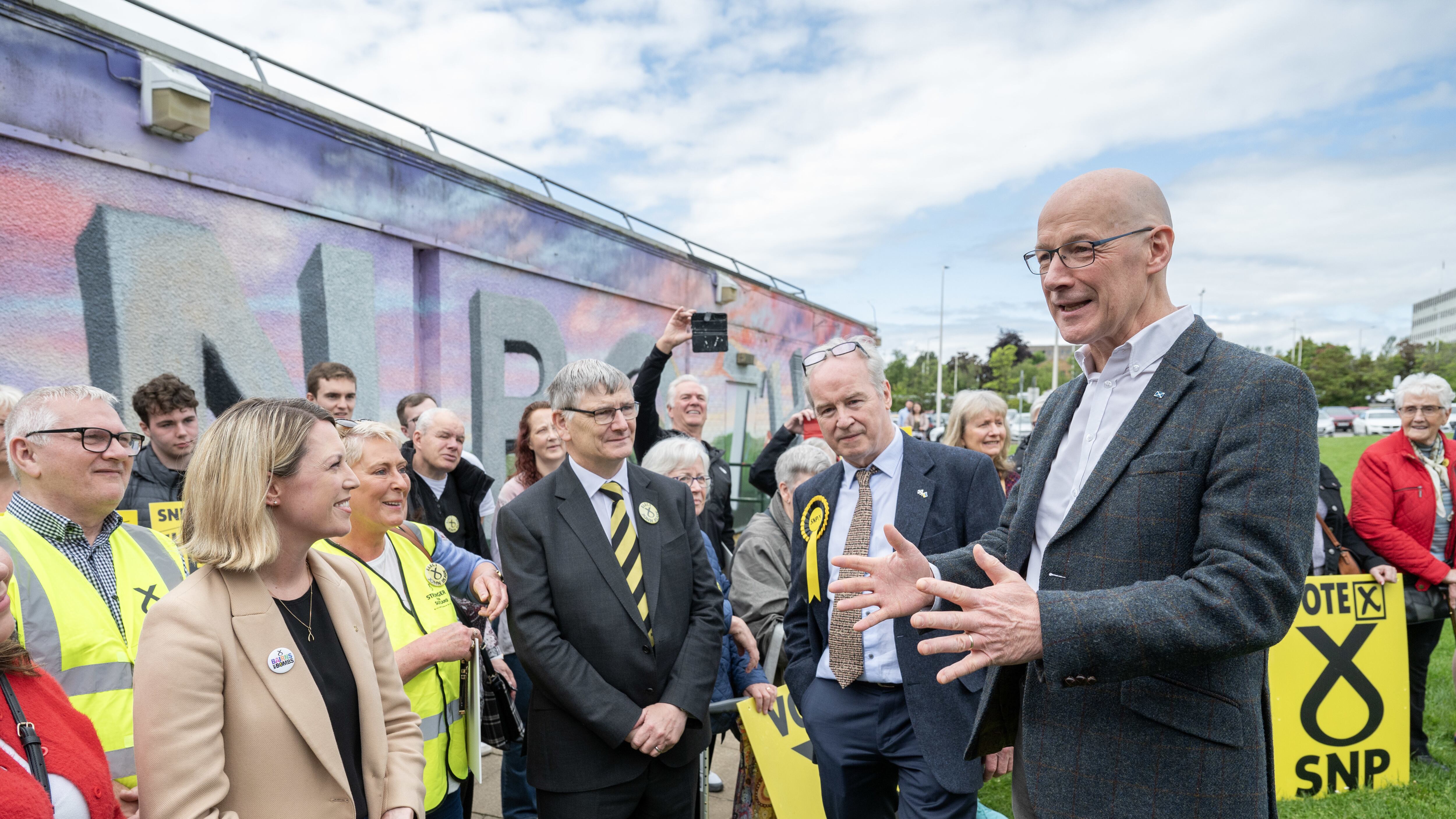 John Swinney visited several constituencies around Scotland on Saturday