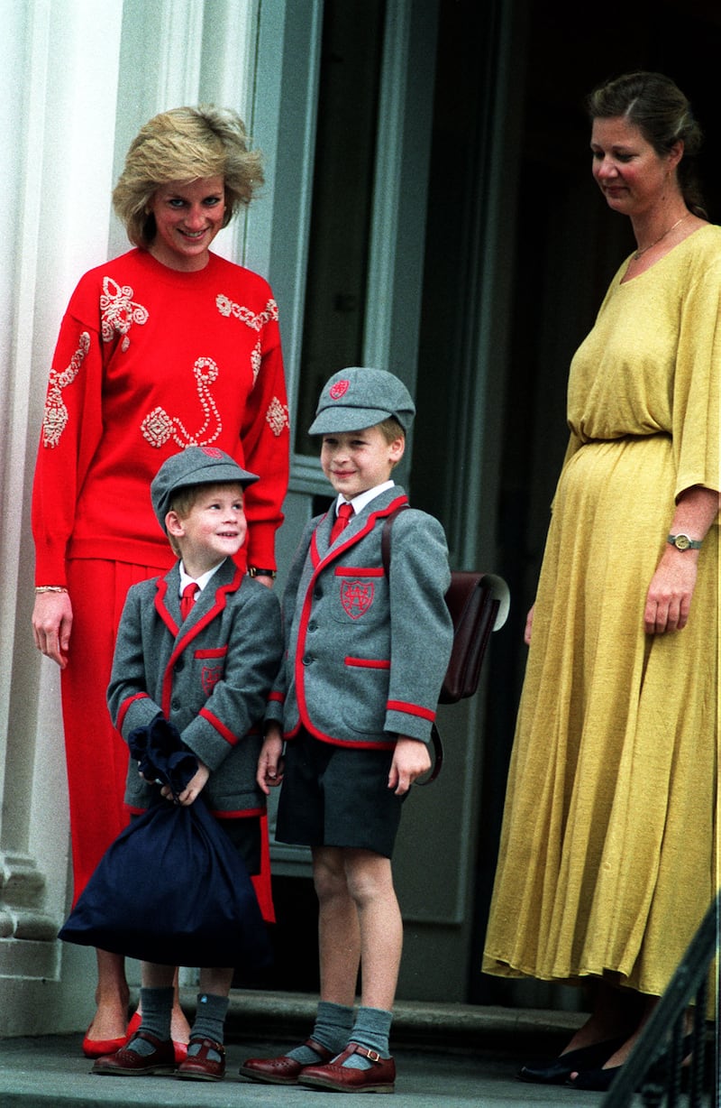 Harry with William on his first day at school