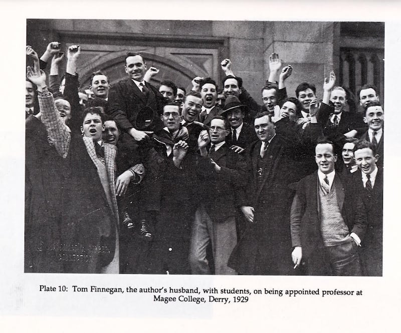 Tom Finnegan cheered by students