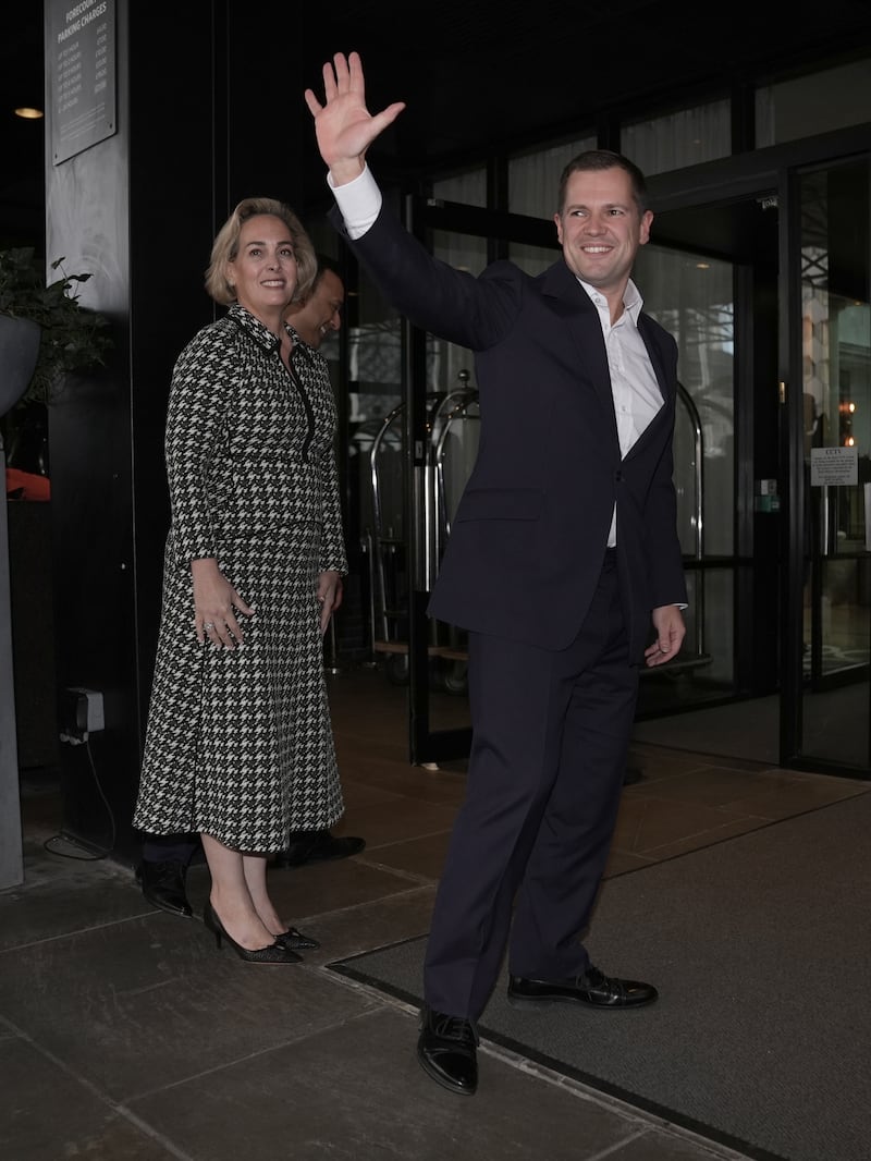 Robert Jenrick with his wife Michal Berkner arriving in Birmingham