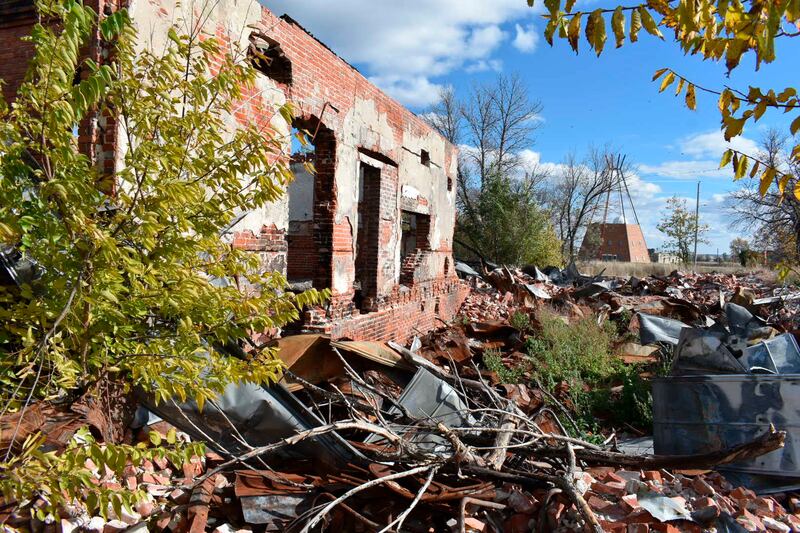 Ruins of a building that was part of a Native American boarding school on the Rosebud Sioux Reservation in Mission, South Dakota (Matthew Brown/AP)