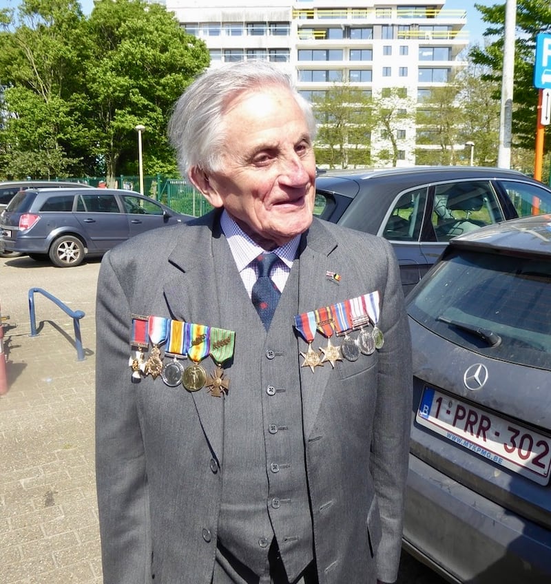 Captain Godal wearing his Royal Navy medals (Family handout)