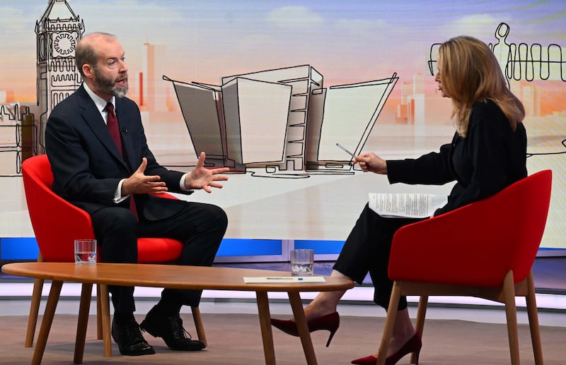 Jonathan Reynolds appearing on BBC current affairs programme Sunday With Laura Kuenssberg