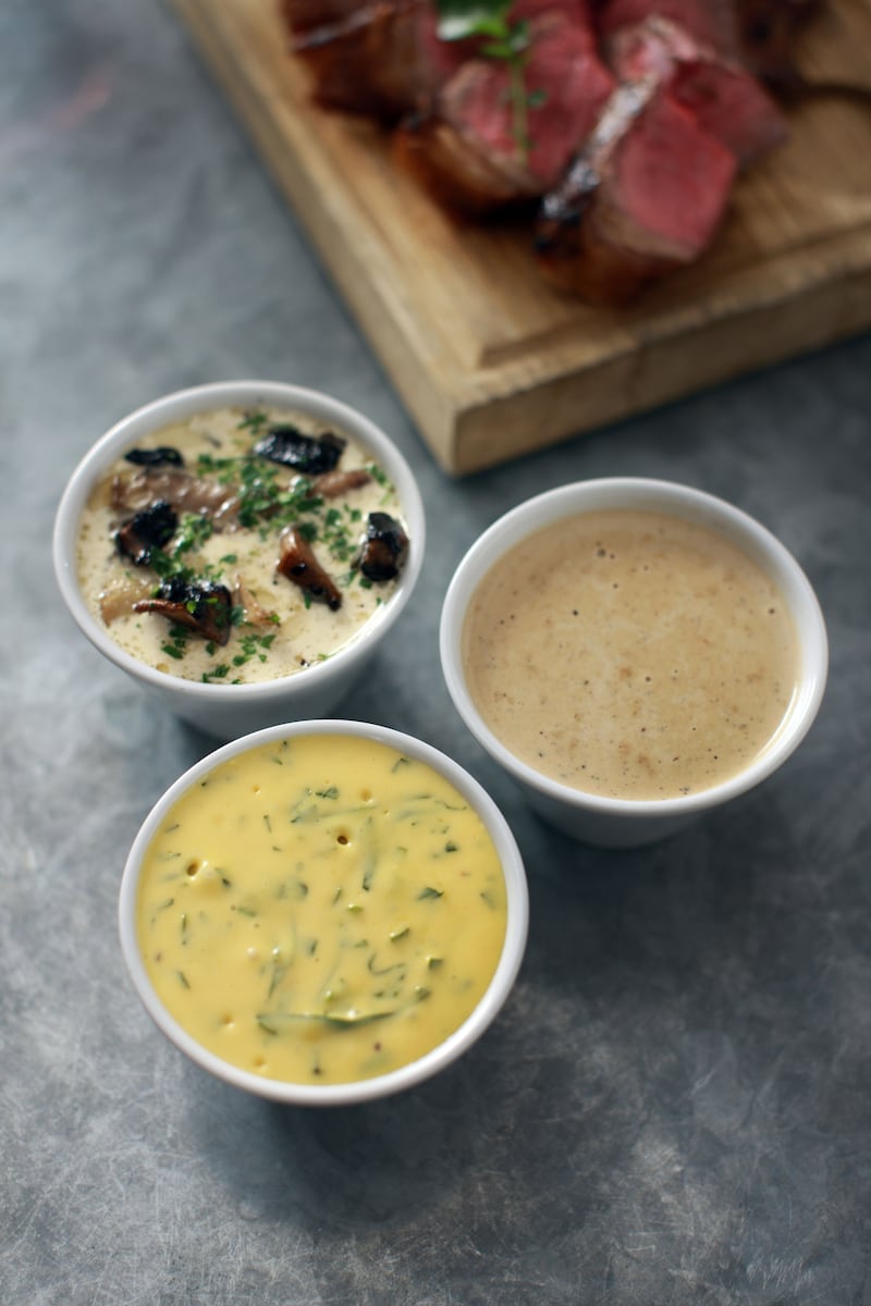 Niall McKenna's Bearnaise, mushroom and peppercorn sauces