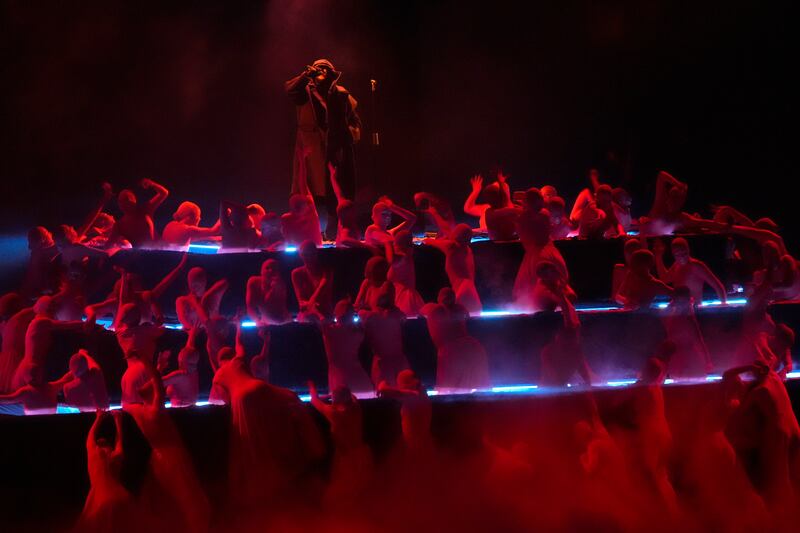 The Weeknd performs during the 67th annual Grammy Awards (Chris Pizzello/AP)