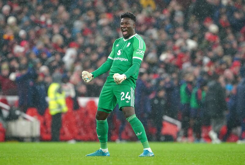 Andre Onana will not be in goal for Manchester United on Sunday