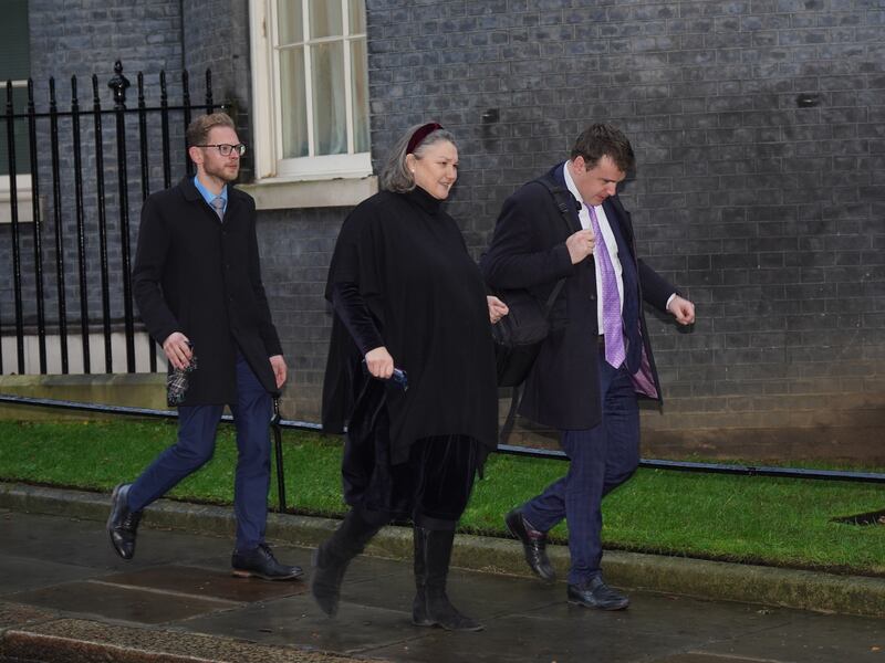 Conservative MP Jill Mortimer (centre) leaving Downing Street