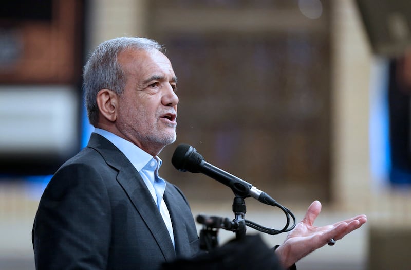 President Masoud Pezeshkian set out a list of proposed ministers on Sunday (Office of the Iranian Supreme Leader/AP)