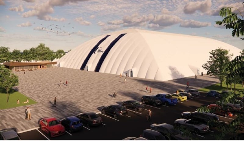 A new 'Air Dome' indoor arena space will be built in connection with Ulster University in Derry (PEACEPLUS)