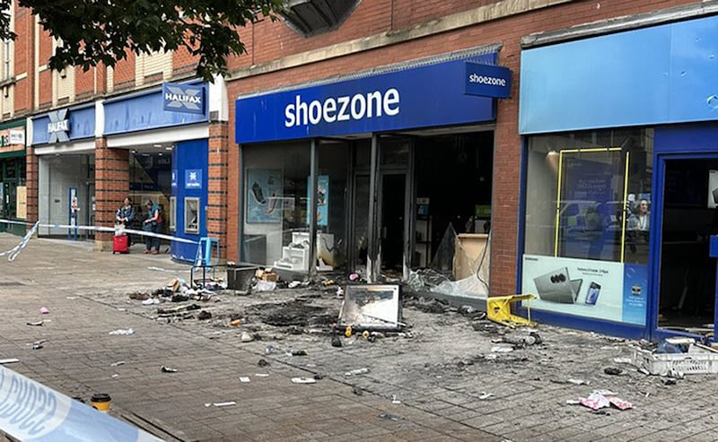 The scene after trouble flared in Hull