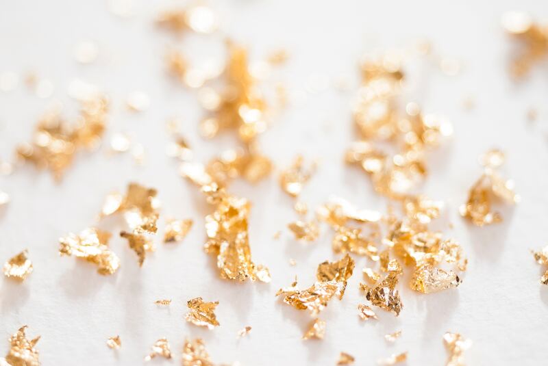 Gold flakes.