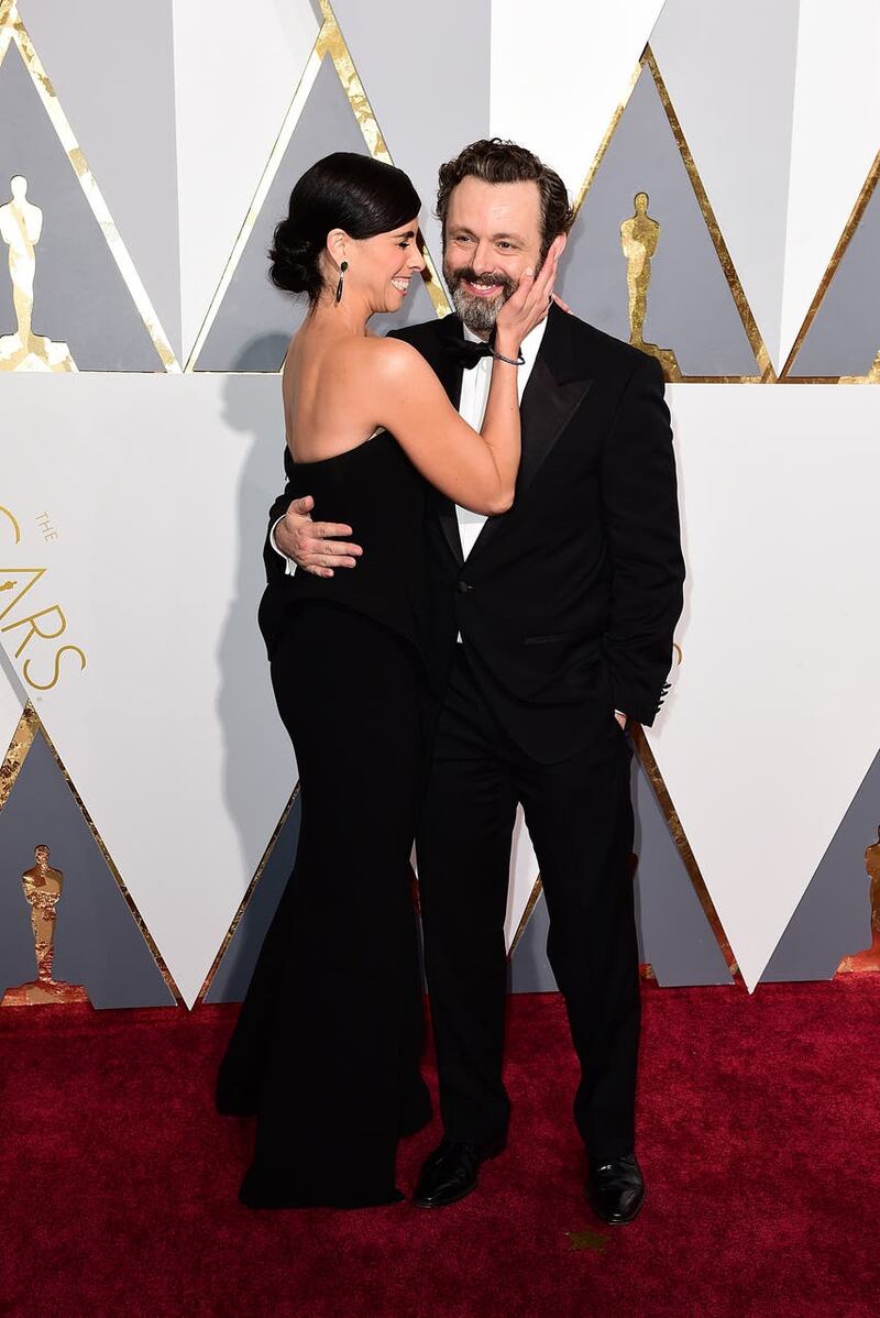 Sarah Silverman and Michael Sheen (Ian West/PA)