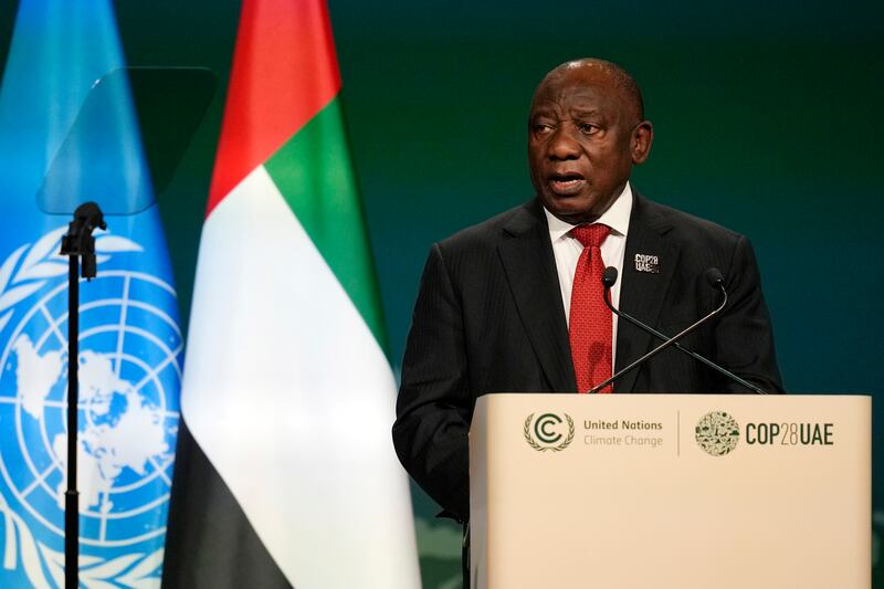 South Africa’s President Cyril Ramaphosa (Rafiq Maqbool/AP)