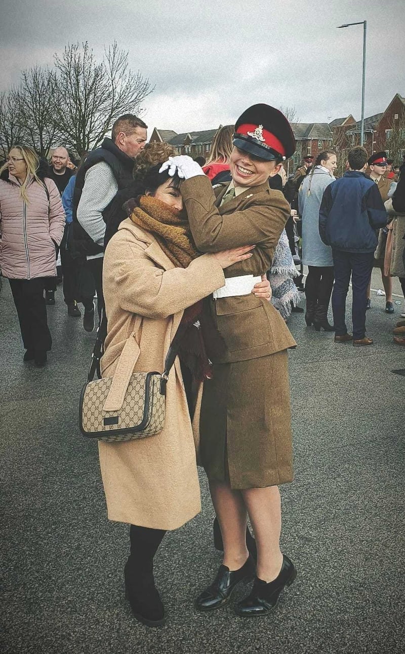 Gunner Jaysley Beck at her passing out parade with her mother Leighann McCready