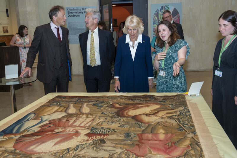 Camilla during the visit to the Gardening Bohemia exhibition at the Garden Museum in south London